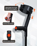 KUAZIDAR Forearm Crutches for Adults, Foldable & Height Adjustable Arm Elbow Crutches (1 Pair), Lightweight Elbow Crutches with 45° Rotatable Cuff & Soft TPR Grip, Muletas para Adultos