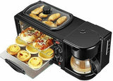 Breakfast Station 3-in-1, Versatile Breakfast Maker Coffee Maker, Non-Stick Griddle, 4-Slice Toaster Oven – for Kitchenettes and Apartments