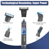 ULAIDO Beard Trimmer for Men, 4-in-1 Electric Grooming Kit with 8700RPM, IPX6 Waterproof, USB-C Fast Charge, 4 Detachable Heads for Nose Ear Eyebrow Body Hair Trimming