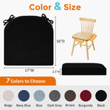 downluxe Chair Cushions for Dining Chairs, Memory Foam Linen Kitchen Chair Pads with Ties, Waterproof