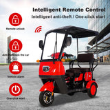 DXTSH MT H40 Passenger Electric Golf Cart Elderly Scooters, 3-Wheel Electric Vehicles, Disabled Scooters (MT-H40-Red 60V20AH)