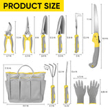 Garden Tool Sets, 10 Piece Heavy Duty Gardening Tool Set, Stainless Steel Gardening Hand Tools with Garden Tool Bag