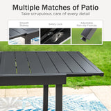PHI VILLA Outdoor Expandable Table for 6-8, Large Metal Dining Table