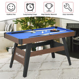 4.5Ft Pool Table, Wooden Billiard Tables for Kids, Portable Pool Game Tables 16 Balls, 2 Cue Sticks, 2 Chalks and Brush for Family, Party (Blue)