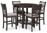 Design by Ashley Langwest Transitional Diamond Patterned Counter Height Dining Table and 4 Upholstered Bar Stools