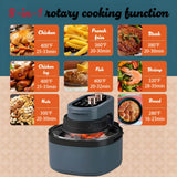 Rotatable 8-in-1 Air Fryer Toaster Oven Combo 7.5QT Large Glass Air Fryer, Rapid HotAir Tech, Family-Size Smart Cooker