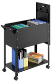 MIIIKO Mobile File Cart with Lock, Rolling File Cabinet Hanging Letter/Legal Size with Lockable Sliding Cover, Office File Organizer on Wheels