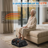 CARESKYpro Foot Massager with Heat, 3 Heating Therapy 5 Intensity, Deep Kneading Rolling for Calf-Feet-Arm Circulation, Plantar Fasciitis and Pain Relief