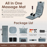 Flannel Full Body Massage Mat Electric Multifunctional Massage Chair Pad with 9 Vibration Modes Heat Timer Shiatsu Neck Foot Massager Lumbar Pillow Carry Bag Earplugs Anti-Slip Bottom for Mom Gift