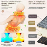 Full Body Massage Mat with Heat - 10 Powerful Motors, Vibrating Back Massager, 2 Heating Pads for Lumbar & Calf Muscle Relaxation, Ultimate Comfort Massage Mattress Pad