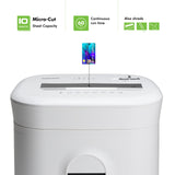 Professional Grade 10-Sheet High Security Micro-Cut Paper and Credit Card Shredder/ 60 Minutes/Security Level P-5, White Aurora