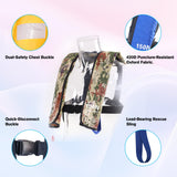 Inflatable-Life-Jacket| Lightweight Life-Vest for Adults| Automatic Inflatable-PFD| Supports up to 300 lbs (Light Camouflage)