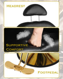 Black and Gold Salon Barber Chair, Reclining Salon chair for Hair Stylist for Home, Barber Chair with Hydraulic Pump, 360° Swivel, Beauty Hairdresser Chair Equipment for Spa, Tattoo, and Shampoo