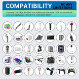 SARQW Travel Converter Adapter Voltage Converter that Steps Down 220 Volts to 110 Volts for use in Over 200 Countries,Including The U.S., U.K., Europe, and Australia (Black)