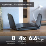 Netgear RAX70-100NAR Nighthawk AX6600 Tri-Band WIFI 6 Router (Renewed) NETGEAR
