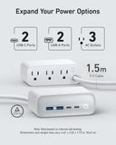 Anker 525 Charging Station, 7-in-1 USB C Power Strip, 65W Max
