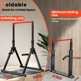 DOBESTS Power Tower Pull Up Bar Free Standing, Adjustable Foldable Pull Up Station, Home Gym Strength Training Equipment 700LBS(011, red)