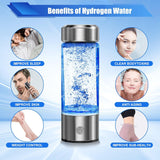 uiexitra Hydrogen Water Bottle, Hydrogen Rich Water Generator, Rechargeable Portable Glass Hydrogen Water Ionizer Machine with SPE and PEM Technology, for Daily Office Home Travel and Fitness Drinking