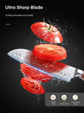 Kitchen Knife Set, 16 Pcs Stainless Steel Kitchen Knife Set with Sharpener & Wooden Block, Knife Block Set with Wood Handle, Chef, Santoku, Bread, Utility, Paring & Carving Fork Knife, Brown