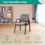 Naomi Home Faux Leather Guest Reception Chair with Armrests - Gray