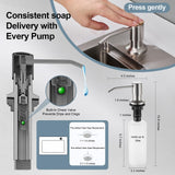 TOYWIA Touchless Kitchen Faucets with Pull Down Sprayer and Soap Dispenser, Brushed Nickel Smart Motion Sensor Stainless Steel Sink Faucet, 1 or 3 Hole Deck Plate Mount for RV, Bar, Outdoor