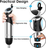 KOIOS Upgraded Immersion Blender Handheld, 1000W 12-Speed 5 in 1 Hand Mixer Stick Blender with 304 Stainless Steel Blade,Food Processor,Beaker,Egg Whisk&Milk Frother,Non-BPA,Smoothies Purée Baby Food