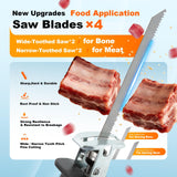 950W Brushless Motor Electric Meat and Bone Saw, with（2600mAh Battery 4 Upgraded Blades）Handheld Butchering Tool - Home Butcher Saw Kit with 1 toolbox
