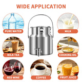 304 Stainless Steel Water Dispenser with Faucet, Thickened Milk Can with Handle, Sealing Ring and Instruction Manual, 5L Stainless Steel Water Jug for Milk, Water, Tea, Juice and Beverage Storage