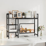 Snughome Desk Shelf, 38.6" Desk Hutch for Computer Monitor, Desktop Organizer Shelf, 4 Tier Desk Display Rack, Wood Desktop Bookshelf Storage Rack for Home Office Dorm, Black