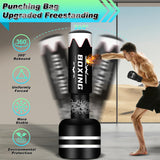 Standing Punching Bag for Adults, Heavy Bag Boxing Bag with Stand Upgrated Raise Base Inflatable Kicking Bag Muay Thai Bag for Training MMA