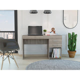Two Drawer Computer Desk Light Gray, Modern Home Office Study Table with Storage