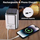 4Pack Solar LED Rechargeable Emergency Camping Lantern, Warm White Solar Rechargeable, Rechargeable Type C garageangle