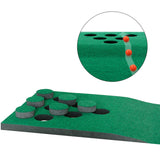 Crestgolf Mat Game Set Green Mat, Putting with 2 Adjustable Putters, 6 Golf Balls,12 Golf Hole Covers for Indoor&Outdoor Short Game Office Party Backyard Use