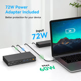 DisplayLink Docking Station 4 Monitors, 15 in 1 Laptop Docking Station
