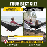 Camping Portable Double & Single Hammock with Tree Straps, Camping Gear for Outside Hiking Camping Beach Backpack Travel OLALACOZY