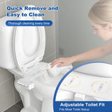 Hibbent Ultra-Slim Bidet Attachment for Toilet, Non-Electric Self Cleaning Bidet Toilet Seat, Adjustable Fresh Cold Water Pressure Bidet Sprayer, Retractable Dual Nozzles for Rear & Feminine Wash