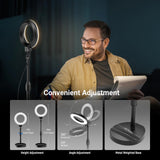 NEEWER BASICS Black BR60 5" LED Desktop Ring Light with Stand Monitor Clamp