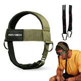 Iron Neck Neck Trainer, Exerciser, & Strengthener with Adjustable Head and Chin Strap - Portable Head Harness for Weight Lifting, Home, & Gym Use - Exercise & Workout Equipment (Classic, Olive Green)