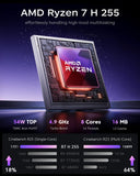 ACEMAGICIAN S3A Mini PC, Ryzen 7 H 255 (Up to 4.9GHz, 8C/16T), Radeon 780M Graphics