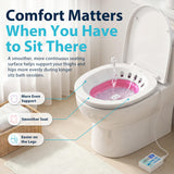 Pochik Electric Sitz Bath for Toilet Seat, Collapsible Portable Soaking Tub for Hemorrhoids and Postpartum Care, Automatic Flushing Sitz Bath Basin with Adjustable Flow - Magenta