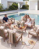 YURDAFY 7 Piece Aluminum Patio Furniture Set with Sofa, Loveseat, Chairs and Tables, Outdoor Conversation Set with Washable Cushions for Backyard, Garden, Balcony and Deck