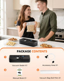 UPRUBE Vacuum Sealer for Food, 95kPa Food Saver Machine, 135W Fast-Sealing with Easy Tear Cutter, Built-in Bag Storage, 9-in-1 Compact with 10 ft Bag Roll