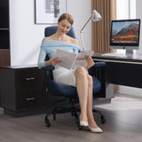 Office Chair with Rubber Wheels, Ergonomic Computer Chair 500 lbs, Leather Desk Chair with Lumbar Support