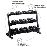 Zlinke 3-Tier Dumbbell Rack Multilevel Weight Storage Organizer for Home Gym, Weight Rack for Dumbbells, Kettlebells, 1100LBS, Alloy Steel Zlinke