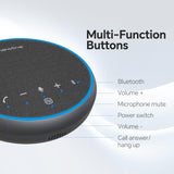 Conference Speaker and Microphone, Bluetooth Speaker with Microphone, 360° Voice Pickup, AI Noise Reduction, Dual Connectivity N newline