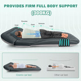 Ciremiv SUV Air Mattress, Double-Sided Thick Flocked Car Air Mattress with Built-in Pump & Pillow, Complete Sleeping Accessories for Auto Camping & Road Trips（Green+Charcoal）