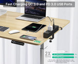 CCCEI Standing Desk Clamp Power Strip with 15 Outlets, Widely Spaced Desktop Edge Mount Surge Protector Outlet, Fast Charging USB-A and USB-C Ports, 15 FT Flat Plug, Black Fit 1.6 inch Table top.
