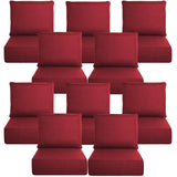 Belord Luxury 6" Thick Outdoor Cushion 10 Set - 24 x24 Inch 28D Sponge Filling Fade-Resistant Chair Cushion