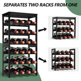 Wine Rack 24-Botttle Freestanding Floor, 6-Tier Wine Rack Shelf with Table Top | Black Homevany