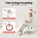 Professional Stand Hair Dryer - 360° Rotating Hair Processor with Wheels & LCD Adjustable Height Salon & Home Use Hair Treatment Machine for Hair Drying, Oil Care, Hair Dyeing, Heating (White)